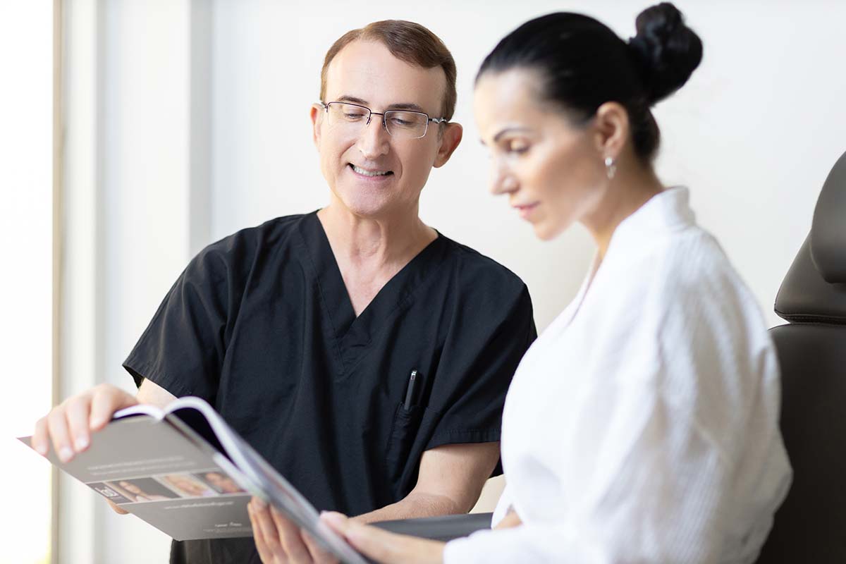 Doctor doing a consultation for breast lift in Atlanta