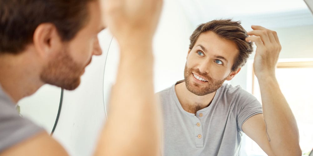 man after getting a FUE hair transplant in Atlanta, GA